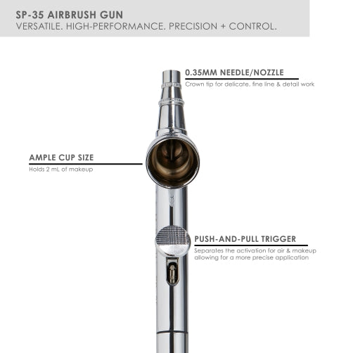 TEMPTU SP-35 Pistolet Aérographe Maquillage Double Action 0,35 mm
