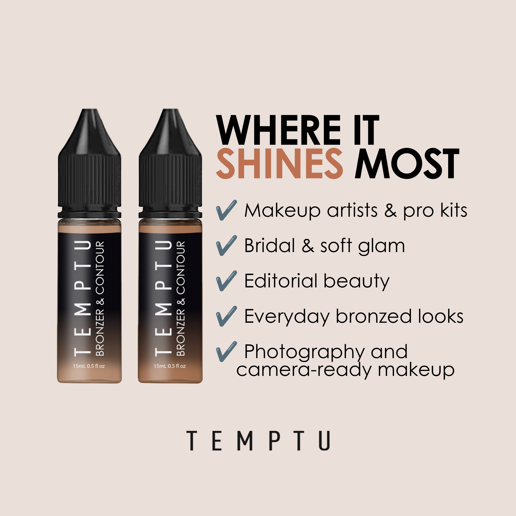 TEMPTU Bronzer Contour airbrush Matte Shimmer teint