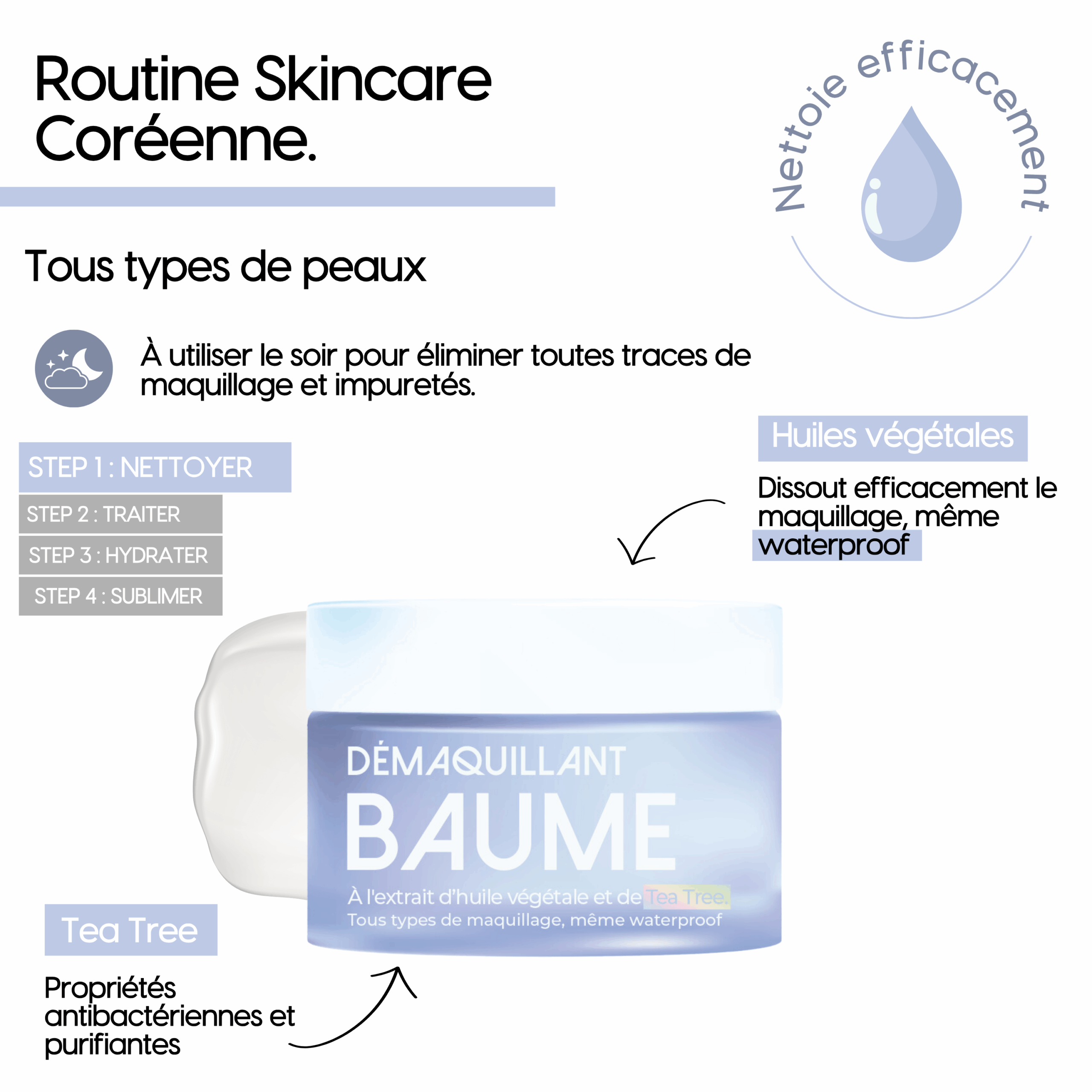 GLAM'UP Skincare Baume Démaquillant baume tea tree waterproof