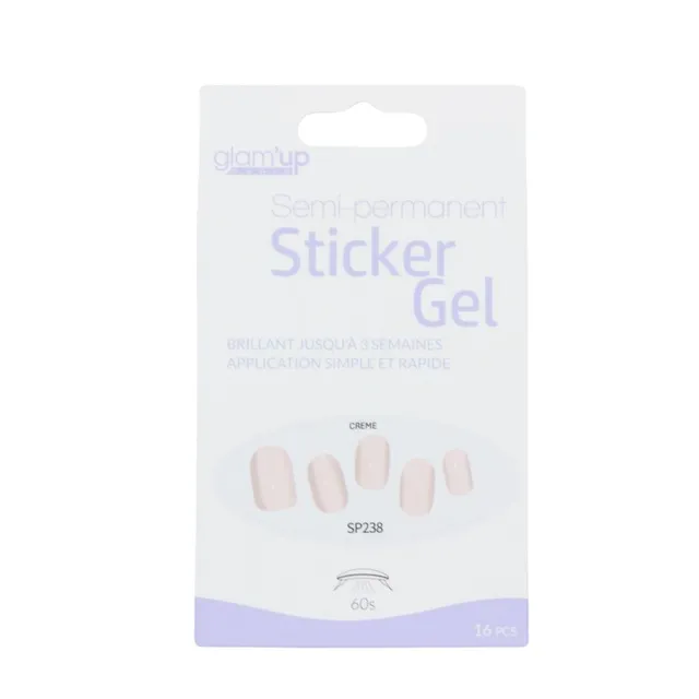 GLAM'UP Les Ongles Sticker Gel Semi-Permanent Crème 16 pièces