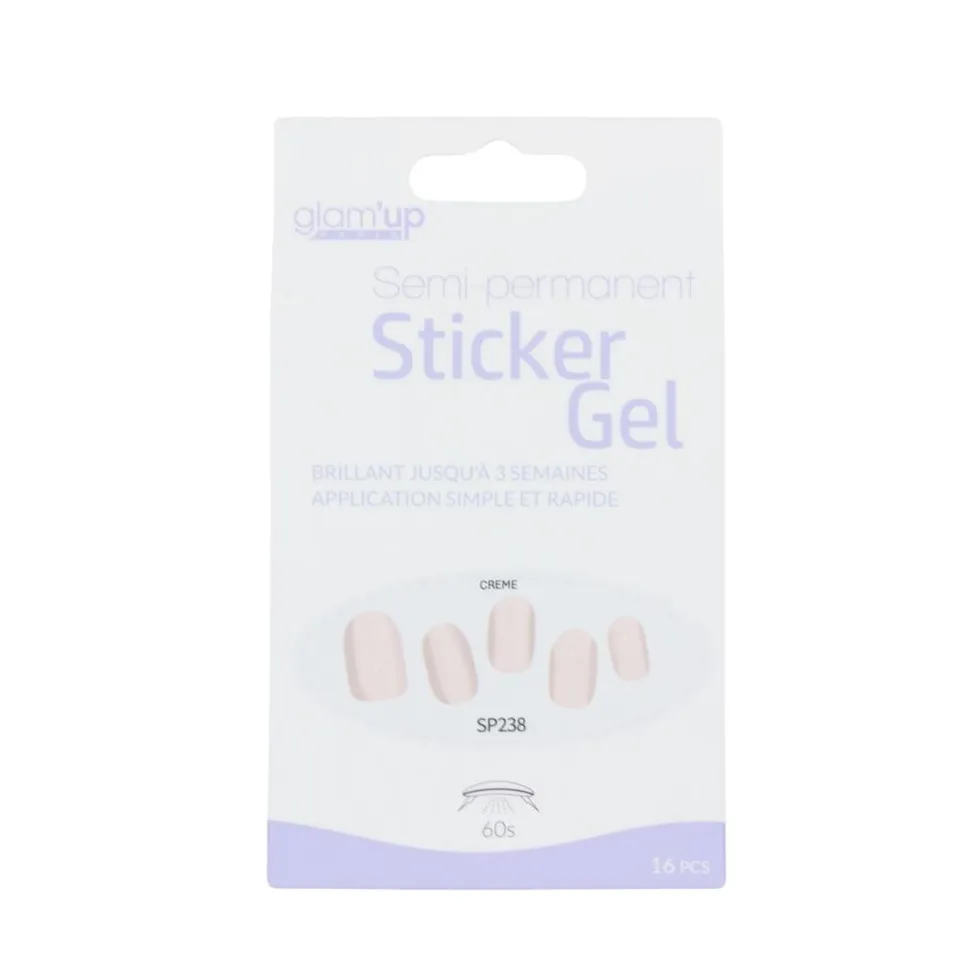 GLAM'UP Les Ongles Sticker Gel Semi-Permanent Crème 16 pièces