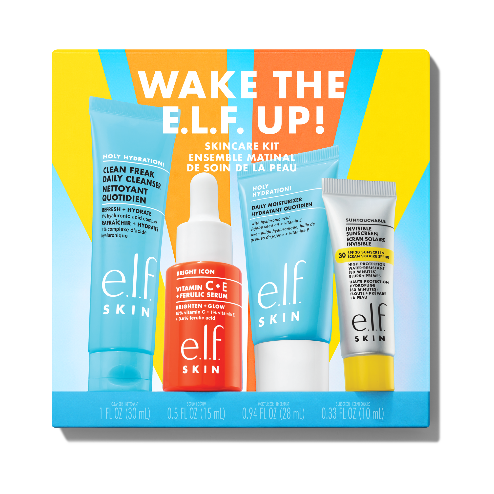 e.l.f. Moisturizers Wake Up kit soin visage hydratant éclat voyage