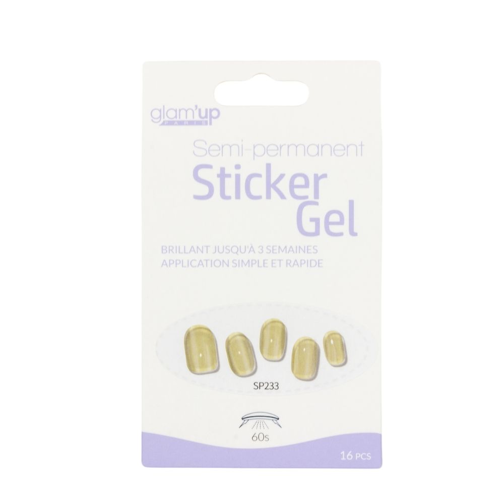 GLAM'UP Les Ongles Sticker Gel Translucide Irisé 16 pièces