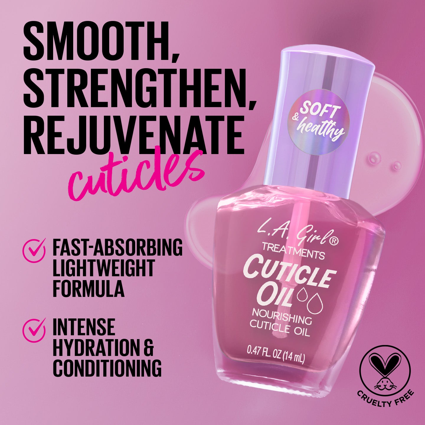 L.A. Girl Nails GNT38G Huile Cuticules Lavender