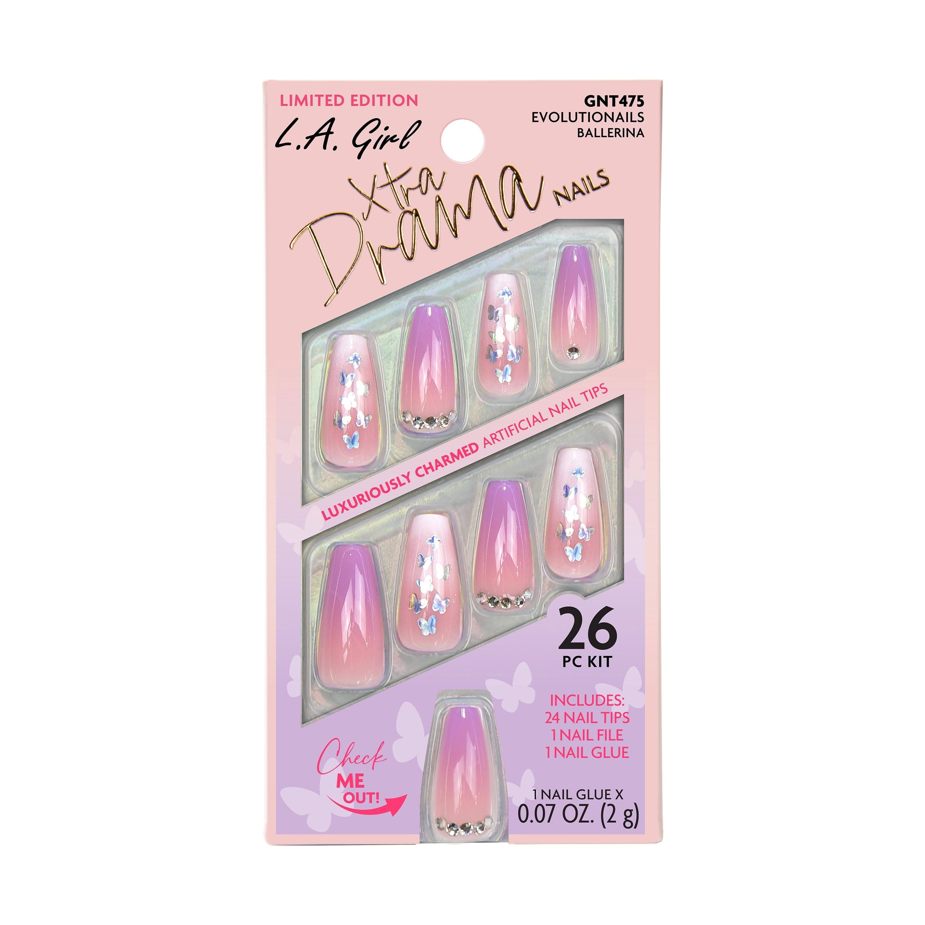 L.A. Girl Nails Extra Drama faux ongles Mani-Fest 24 pcs