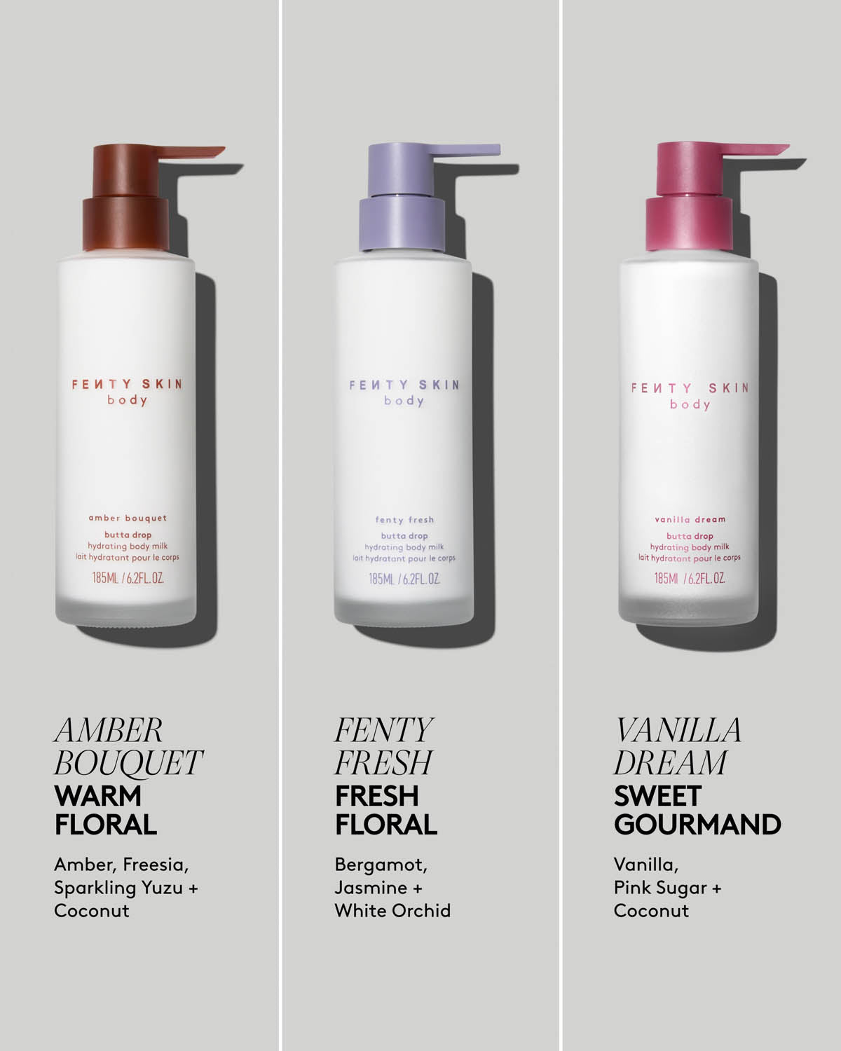 Fenty Skin Mini Milks Trio Lait Corps Hydratant Voyage Satiné