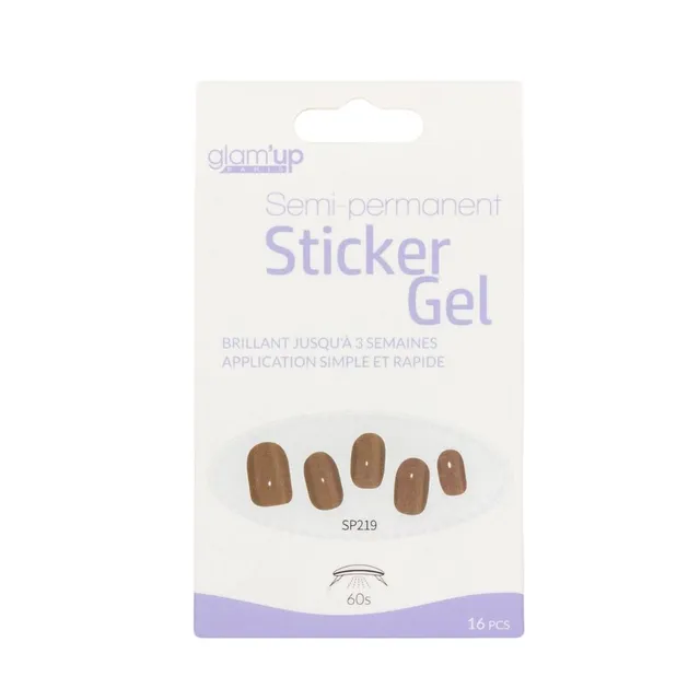 GLAM'UP Les Ongles Sticker Gel Taupe 16 pièces