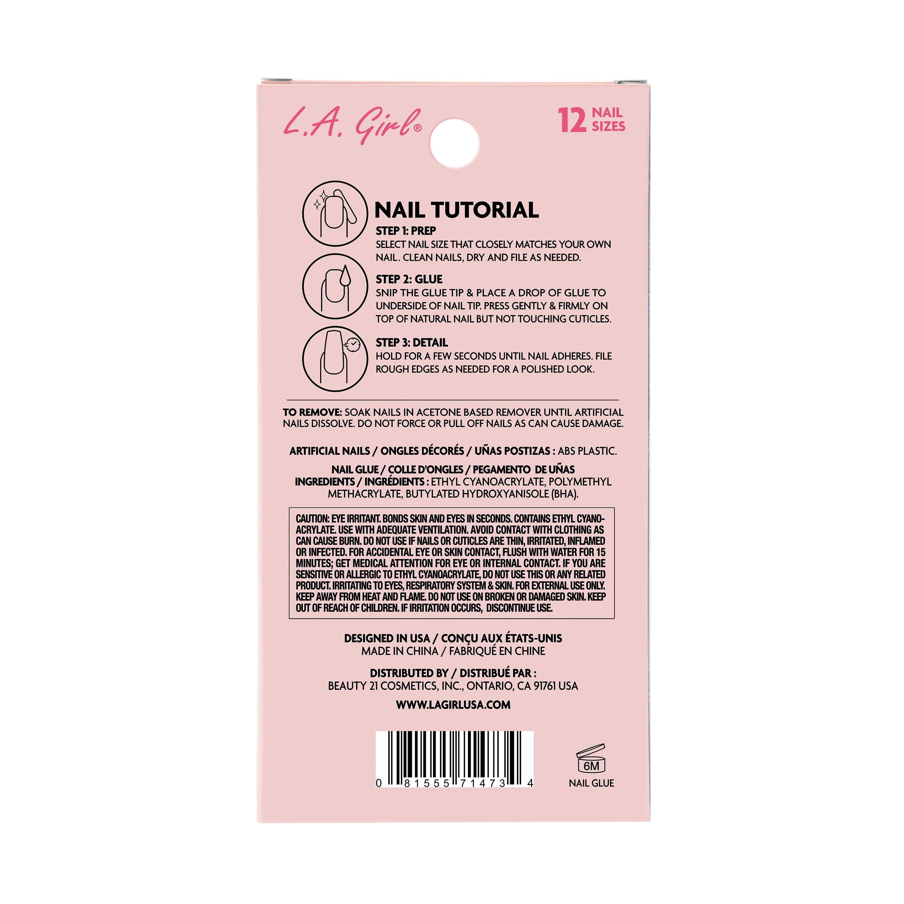 L.A. Girl Nails Extra Drama faux ongles Mani-Fest 24 pcs