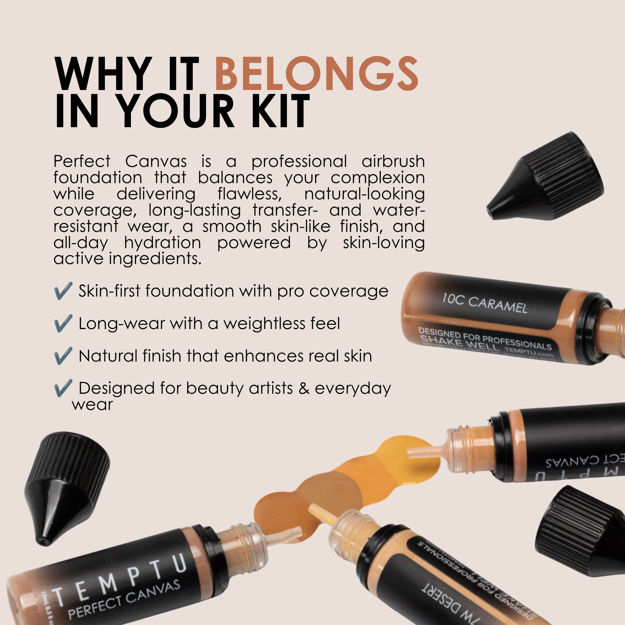 TEMPTU Air Perfect Canvas Essentials kit aérographe teint pro