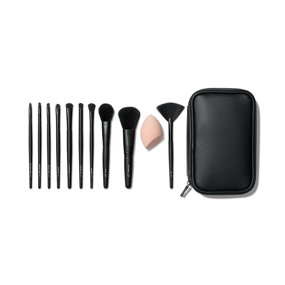 E.L.F. Full Face Set 11 Pinceaux Maquillage Trousse Voyage Teint