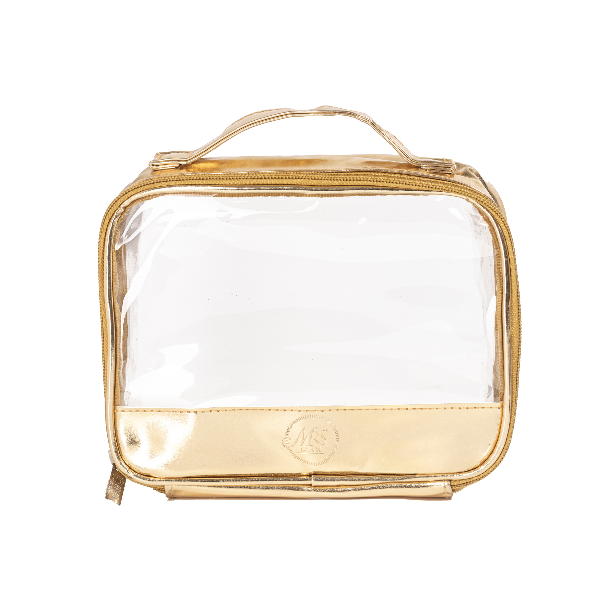 Mrs Glam Gold trousse maquillage transparente voyage