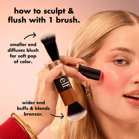 E.L.F. Brushes & Tools Cream Blush & Bronzer pinceau duo