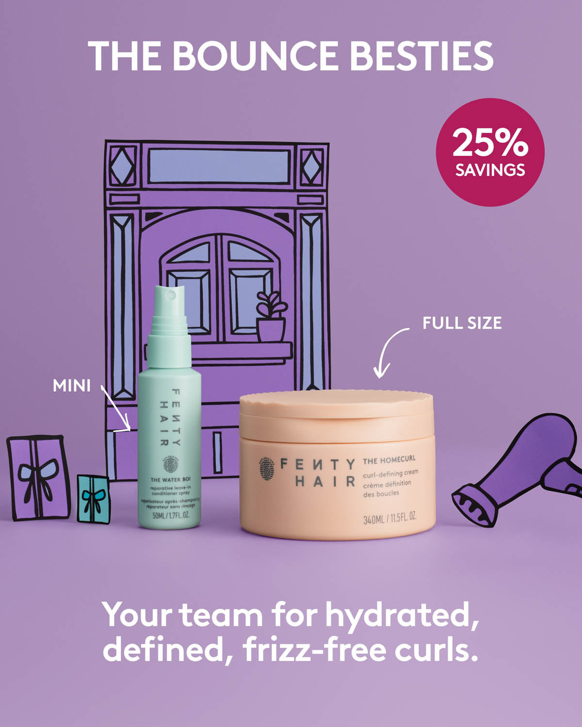 Fenty Beauty Bounce Besties set boucles spray + crème