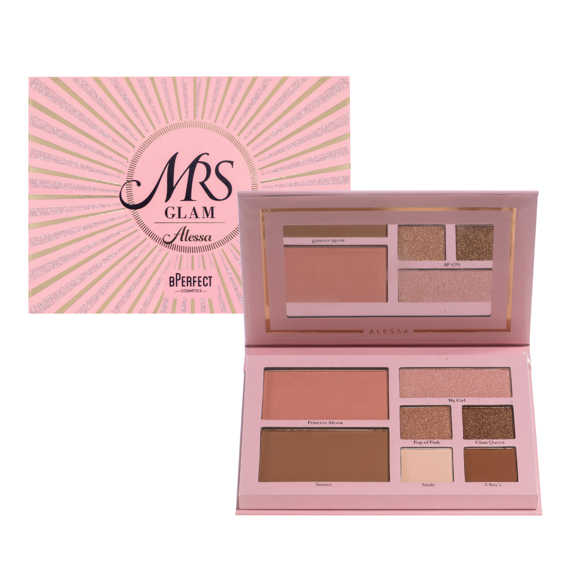 Mrs Glam Alessa palette maquillage 22 g tons roses