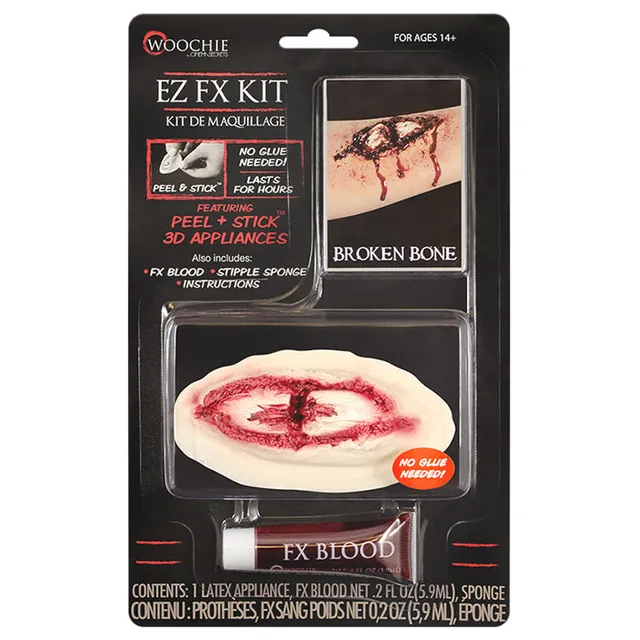 Cinema Secrets Woochie Peel & Stick Broken Bone kit effets spéciaux sang