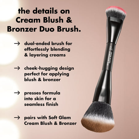 E.L.F. Brushes & Tools Cream Blush & Bronzer pinceau duo