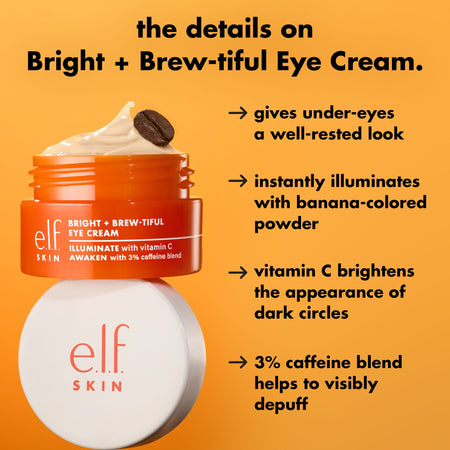 e.l.f. Bright + Brew-tiful Crème yeux caféine vitamine C