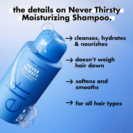 e.l.f. Never Thirsty shampoing hydratant cheveux