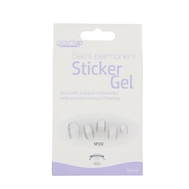GLAM'UP Les Ongles Sticker Gel Semi-Permanent Flocons 16 pcs