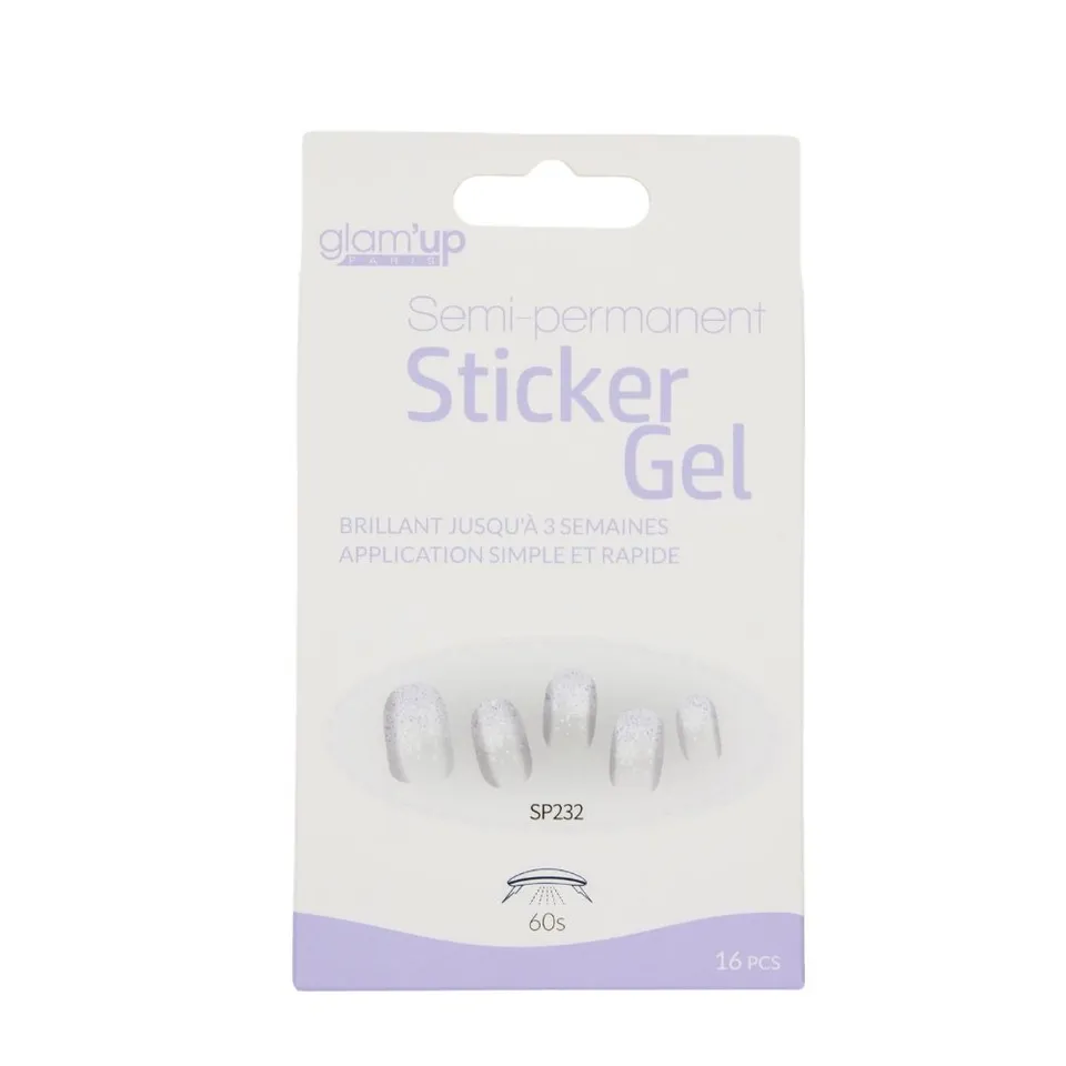GLAM'UP Les Ongles Sticker Gel Semi-Permanent Flocons 16 pcs