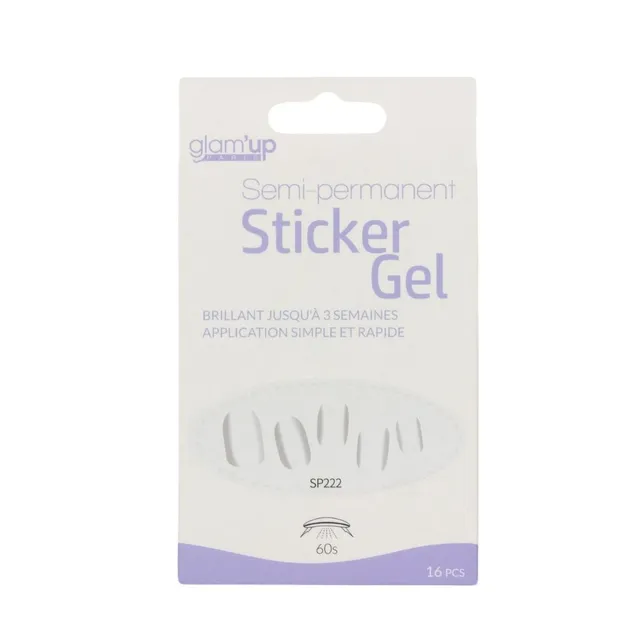 GLAM'UP Les Ongles Stickers Gel Transparent 16 pièces