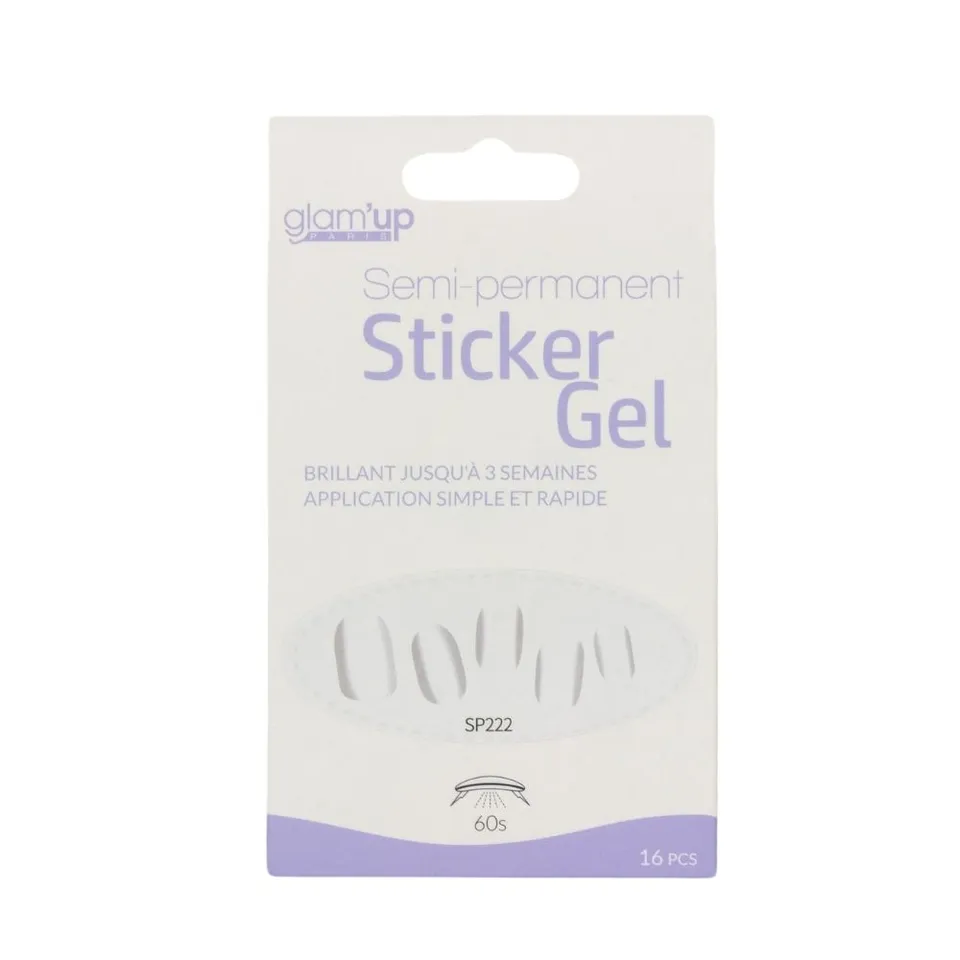 GLAM'UP Les Ongles Stickers Gel Transparent 16 pièces