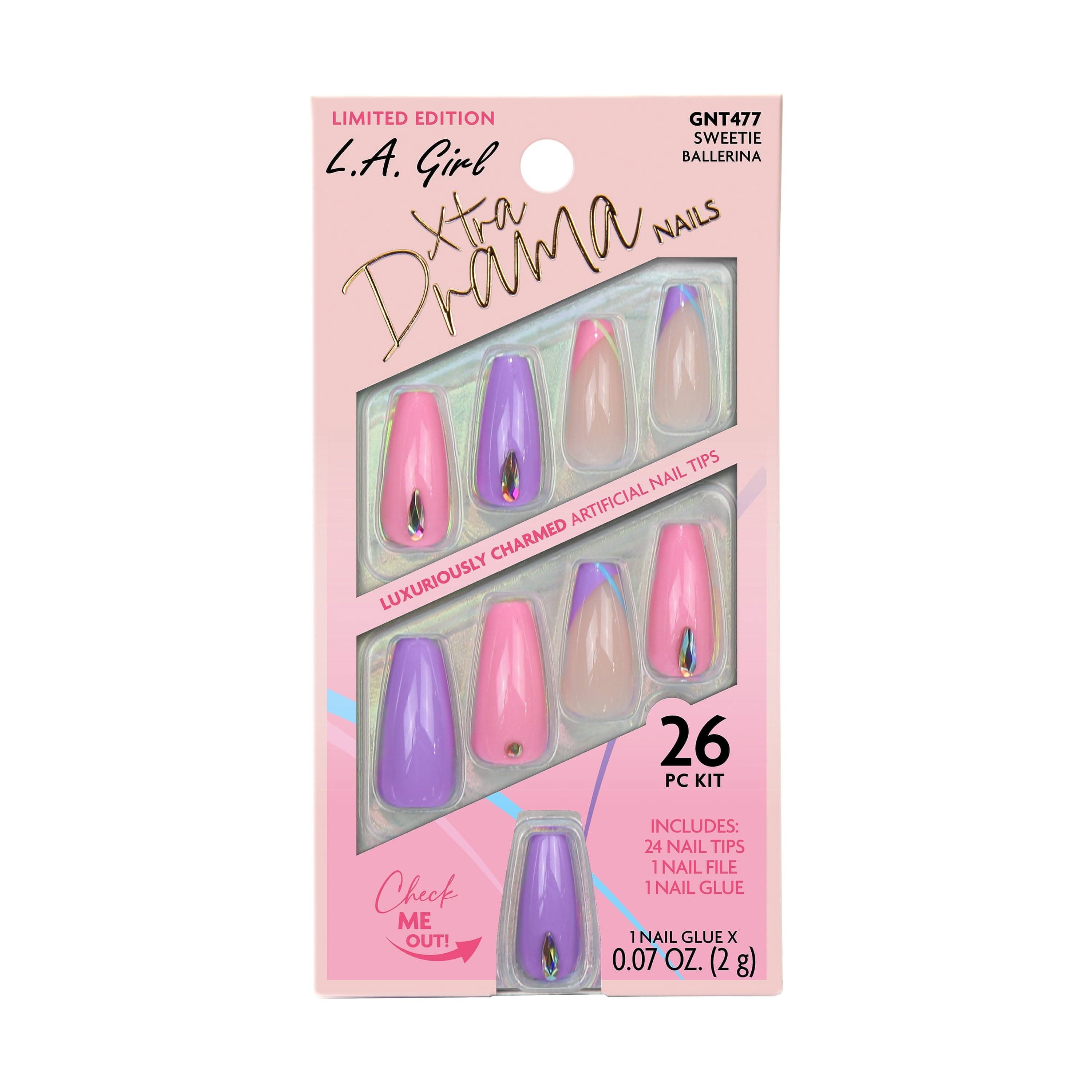 L.A. Girl Nails Extra Drama faux ongles Mani-Fest 24 pcs