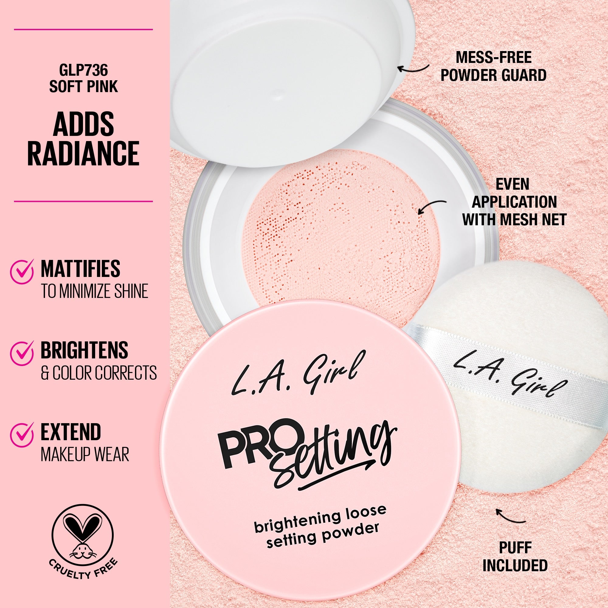 L.A. Girl Pro Setting GLP735 Poudre Translucent mat