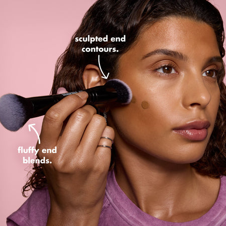 e.l.f. Liquid Bronzer & Contour Duo Brush pinceau double