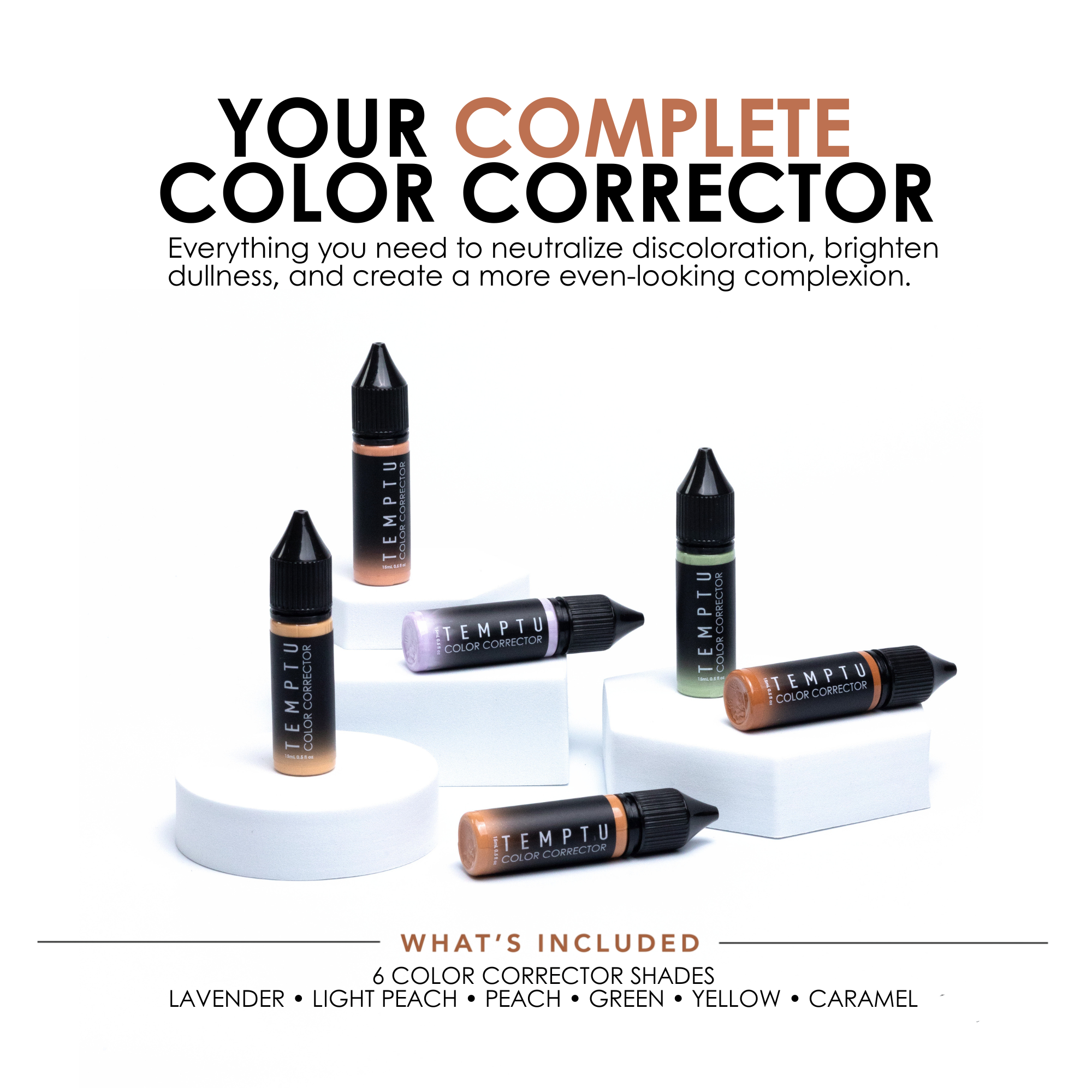 TEMPTU Airbrush Supplies coffret 6 correcteurs teint 15 ml