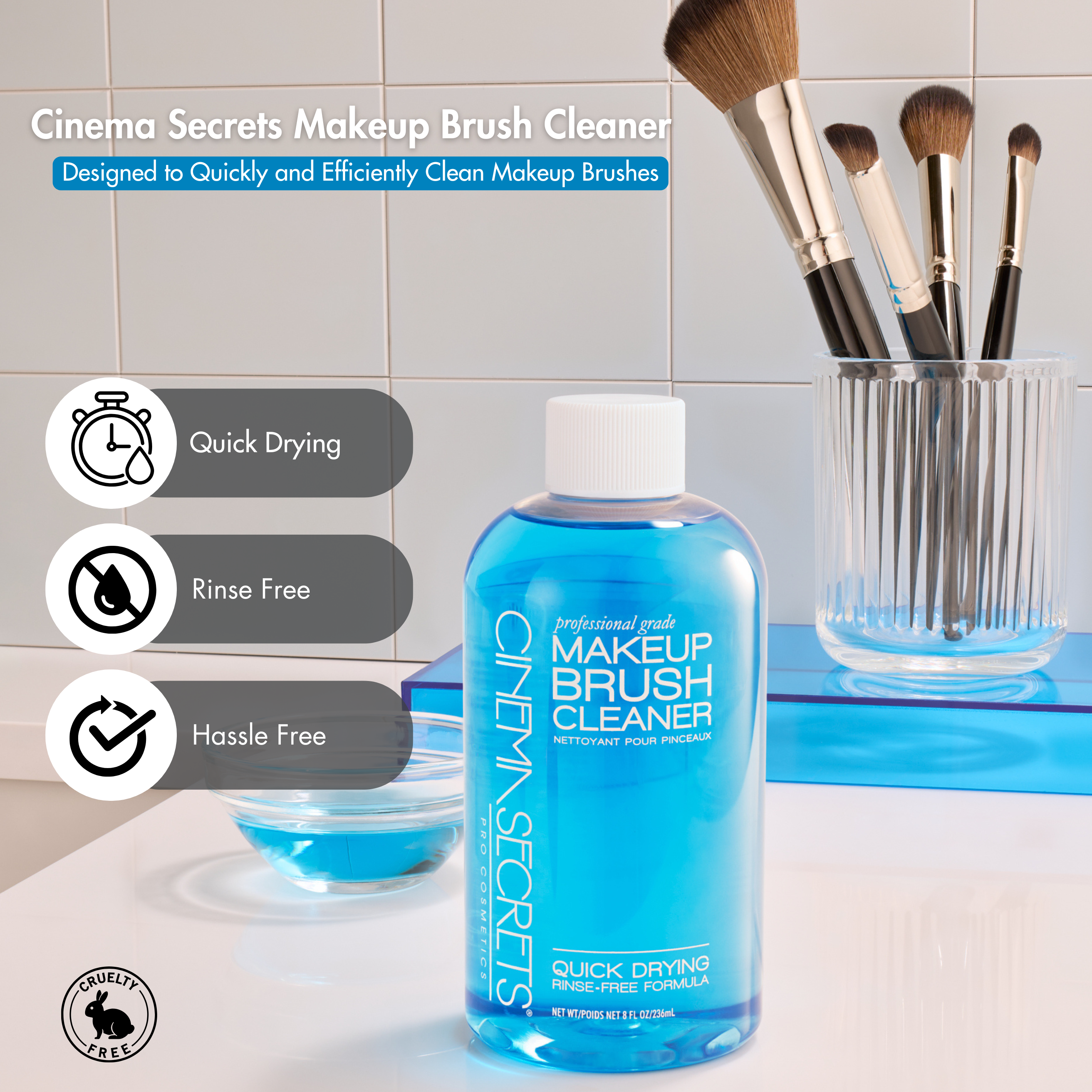 Cinema Secrets nettoyant pinceaux vanille bleue 2oz