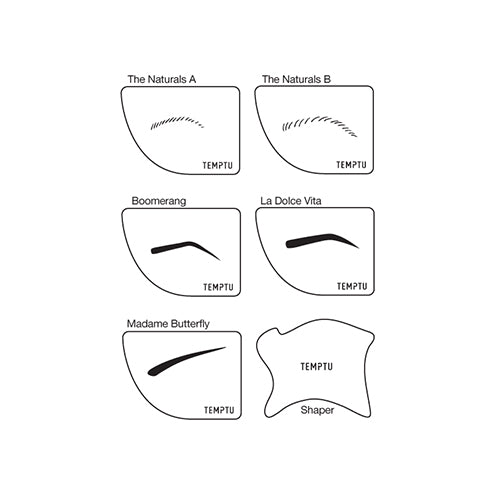 TEMPTU Airbrush Supplies Brow Stencils pochoir 5 formes