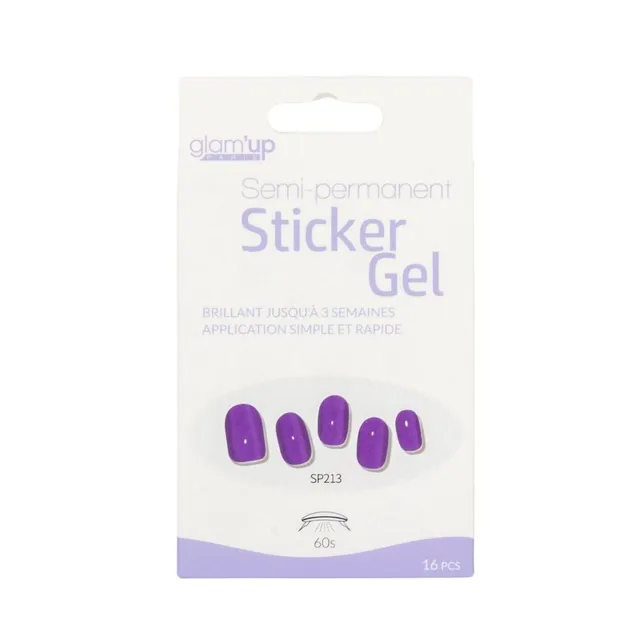 GLAM'UP Les Ongles Sticker Gel Semi-Permanent Liladdict 16pcs