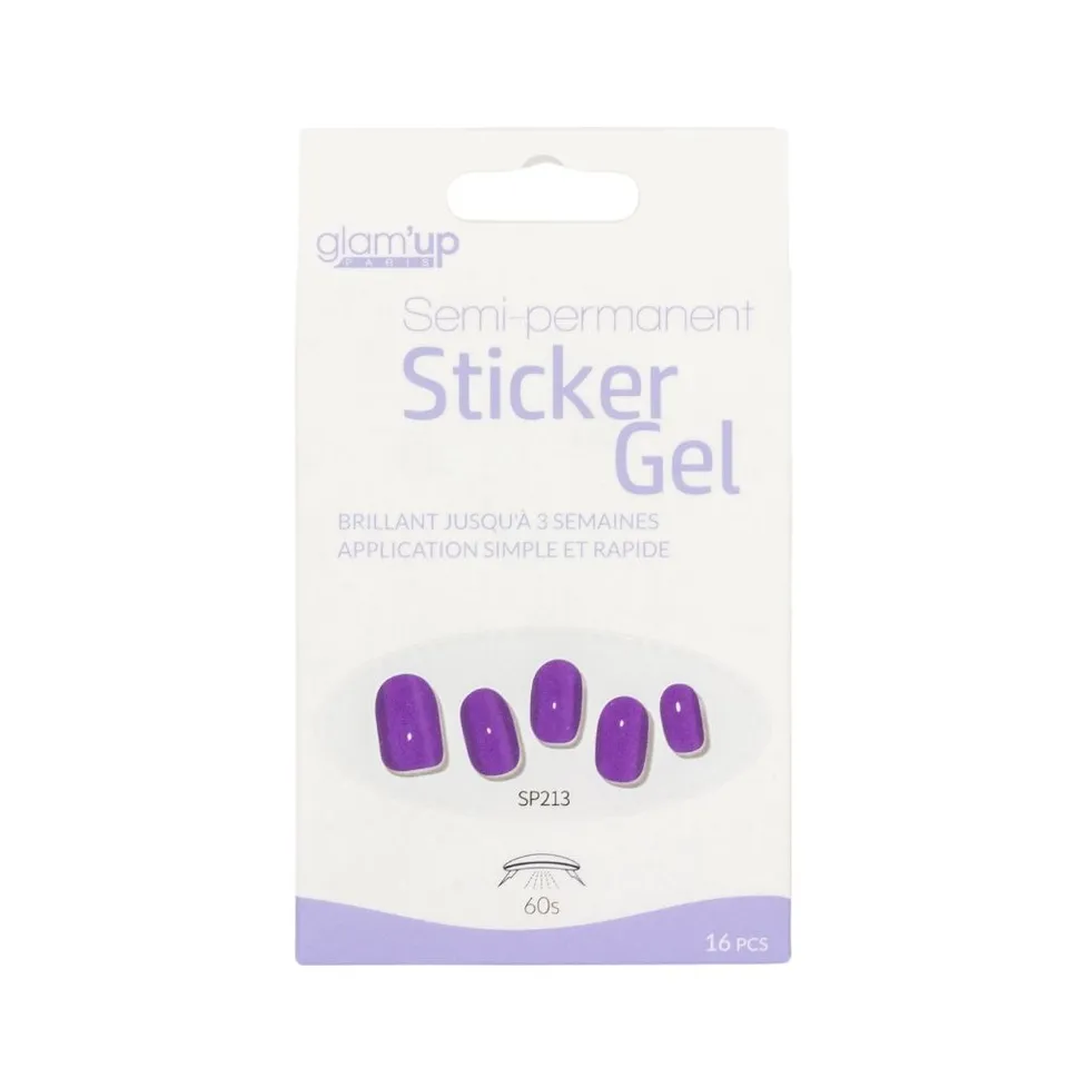 GLAM'UP Les Ongles Sticker Gel Semi-Permanent Liladdict 16pcs