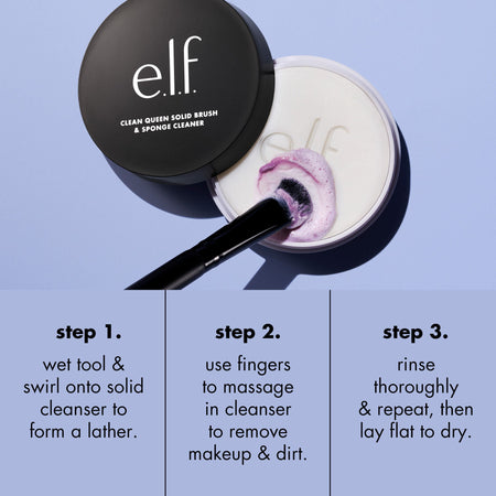 e.l.f. Clean Queen nettoyant pinceaux solide éponges