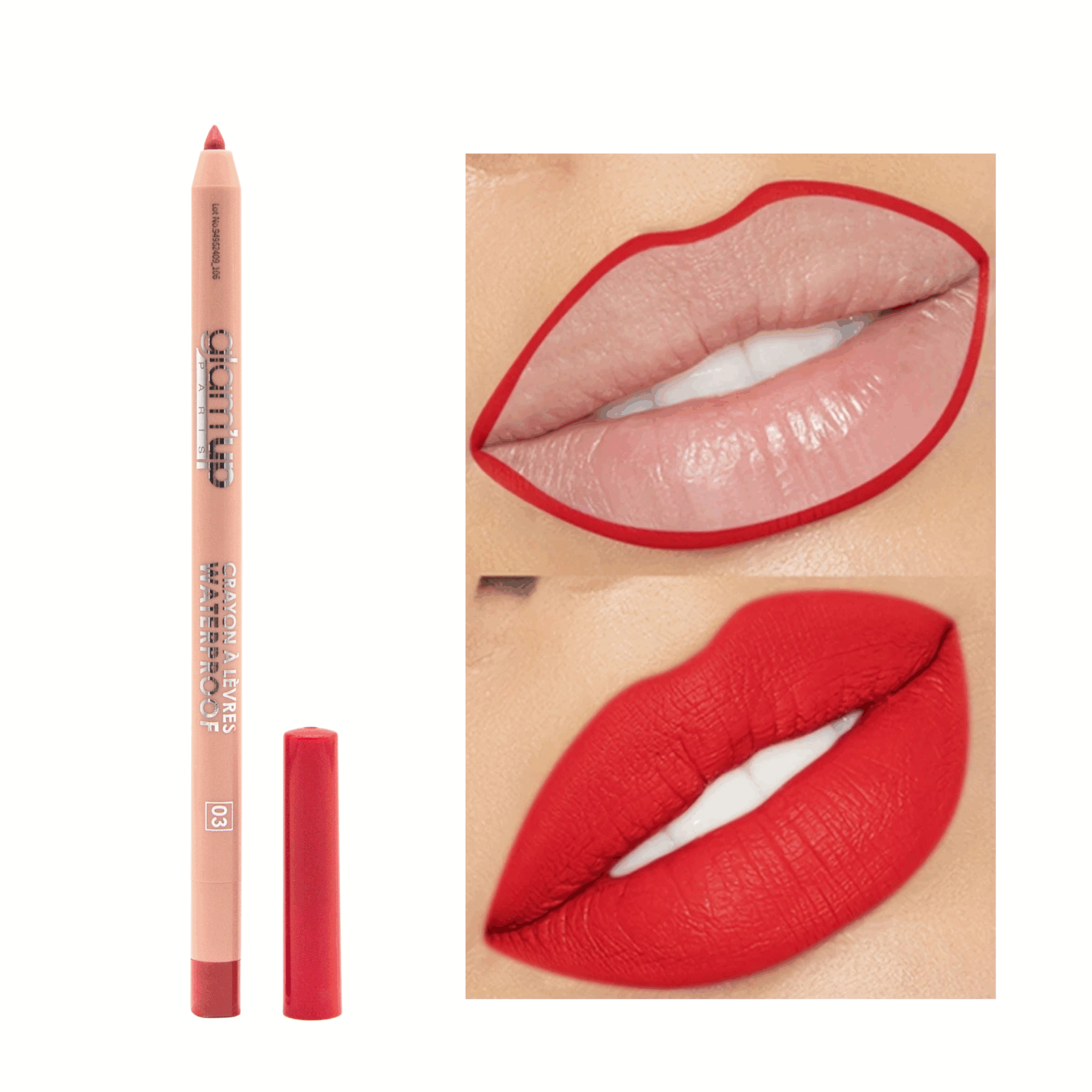GLAM'UP Les Lèvres Poppy N°3 crayon lèvres waterproof mat