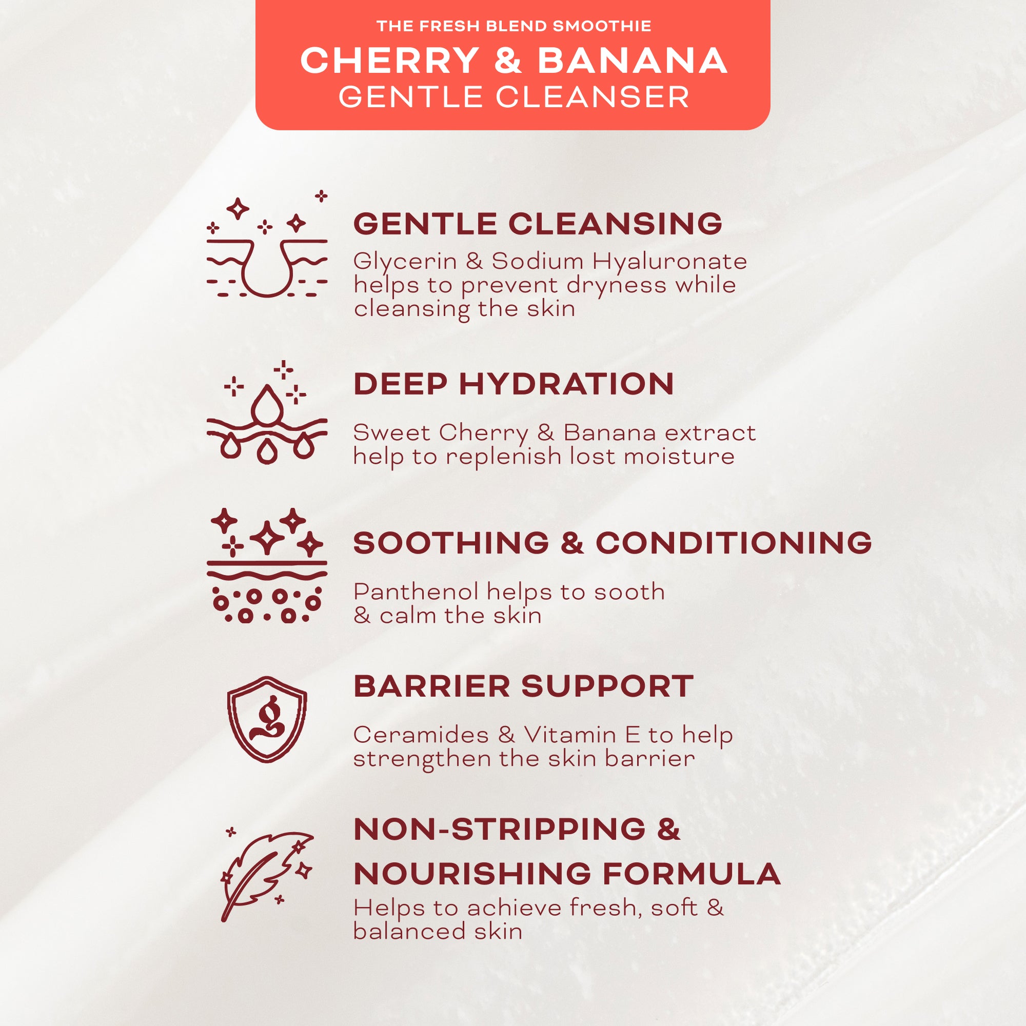 BPerfect Glace Cherry Banana Nettoyant Doux Visage 150 ml