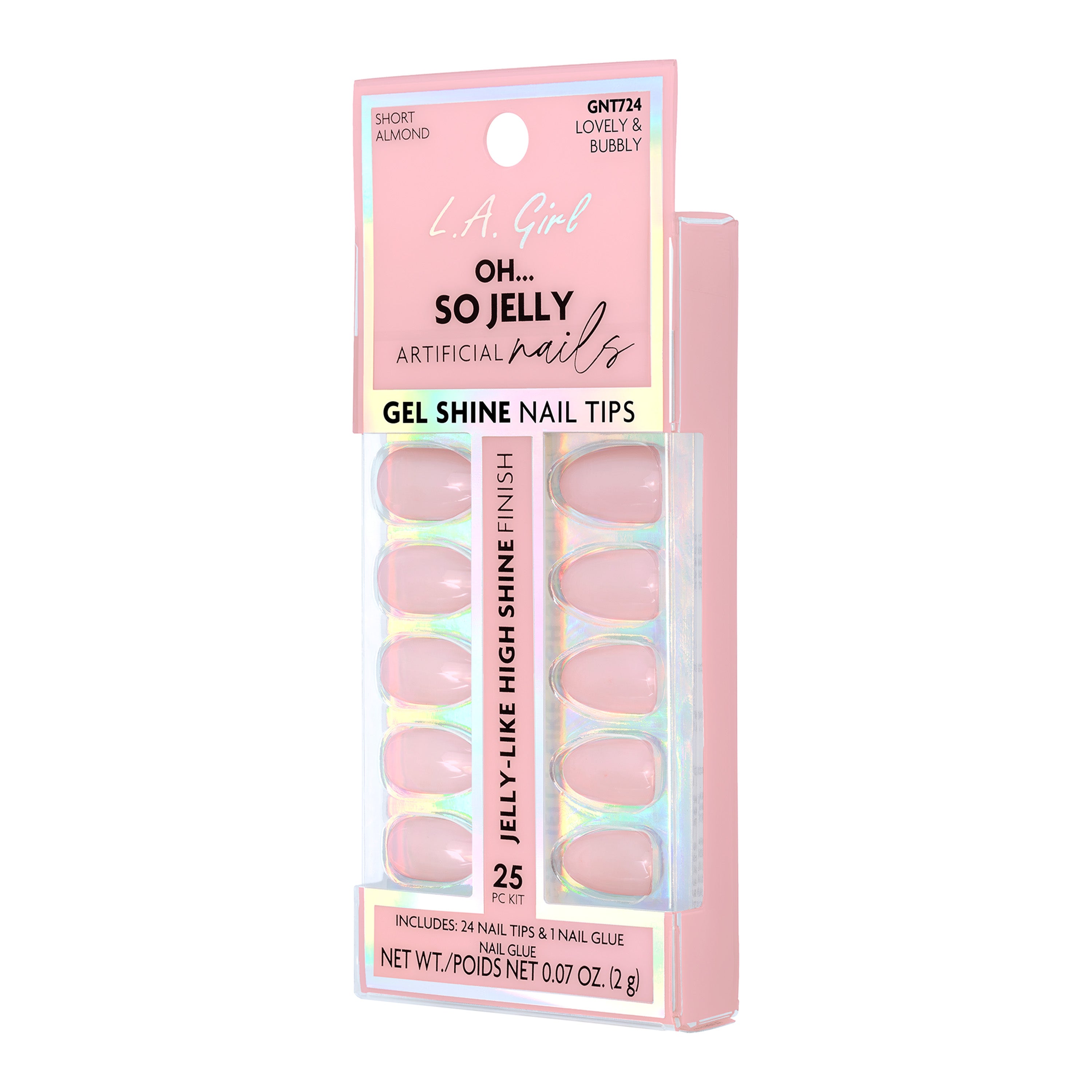 L.A. Girl Nails Oh So Jelly GNT724G faux ongles Lovely & Bubbly x24