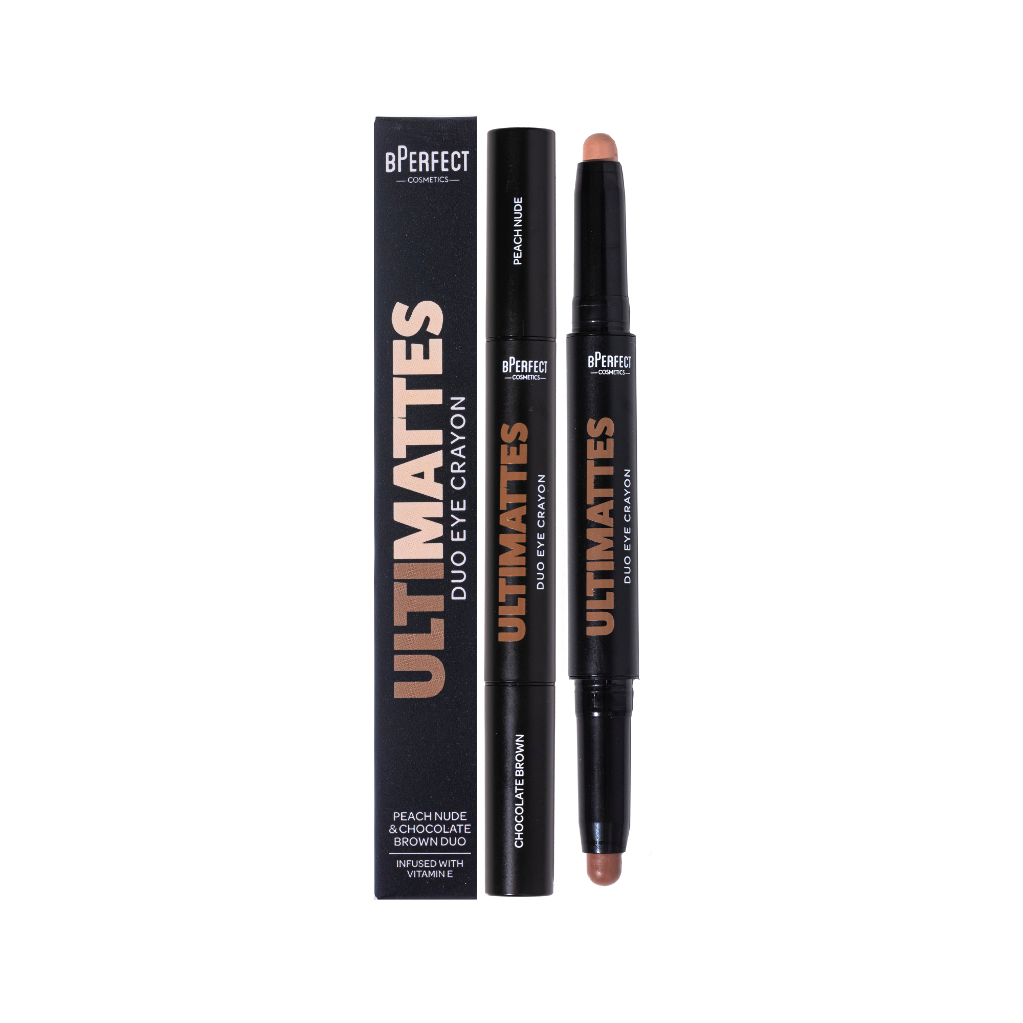 Be Perfect Ultimattes Duo crayon yeux Peach Nude + Chocolate 2g