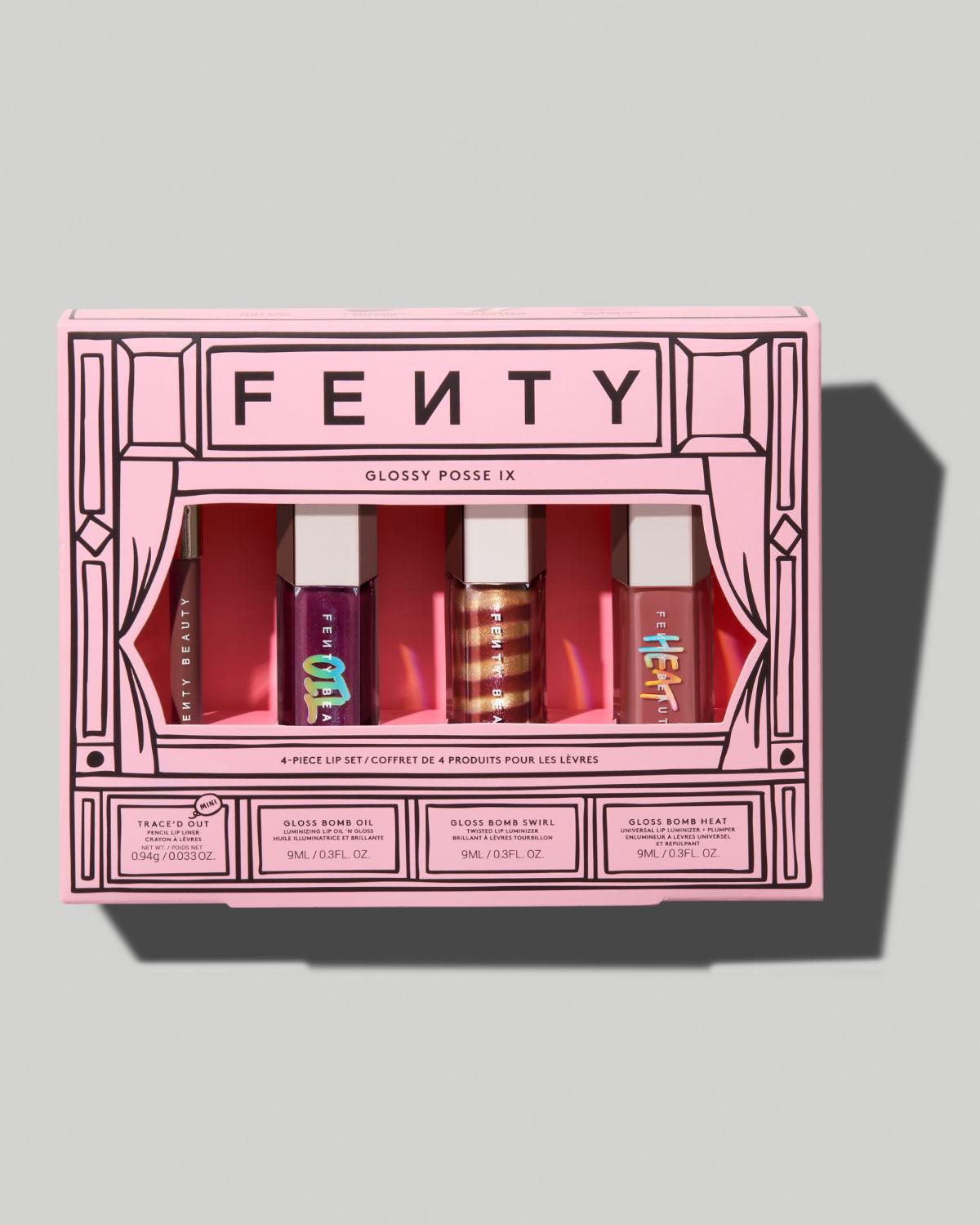 Fenty Beauty Glossy Posse IX coffret lèvres 4 pièces fini brillant