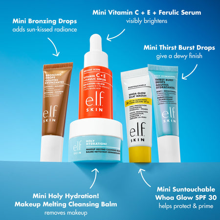 E.L.F. Moisturizers Best & Obsessed Kit Soin 5 Miniatures Éclat