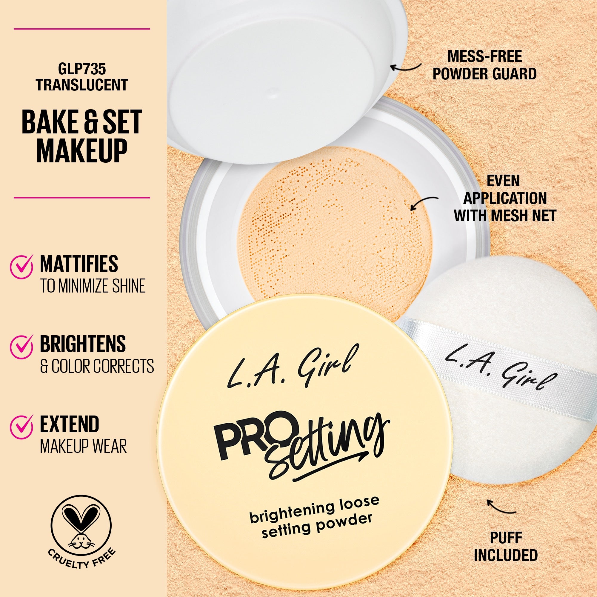 L.A. Girl Pro Setting GLP735 Poudre Translucent mat