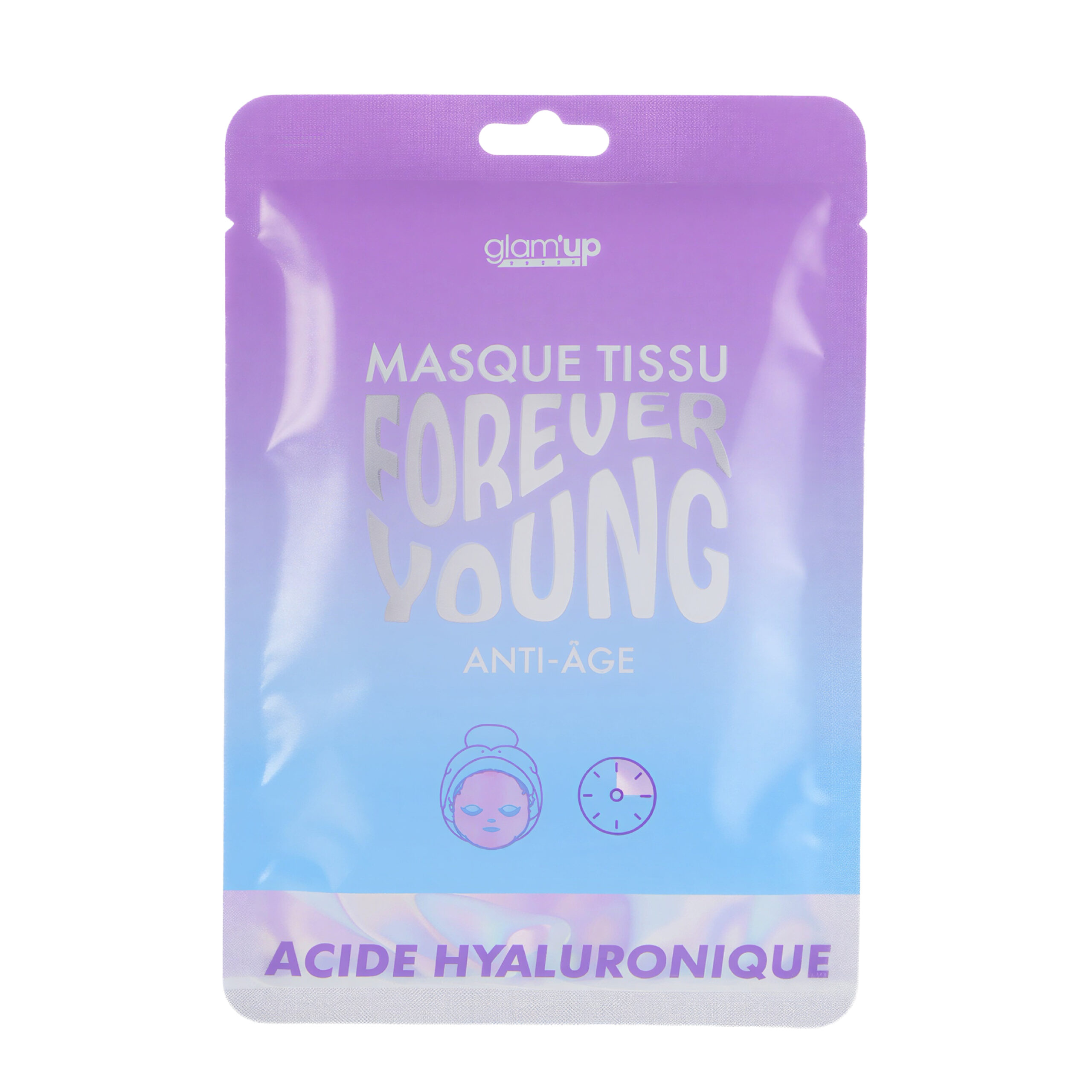 GLAM'UP Skincare Masque Tissu Forever Young Acide Hyaluronique