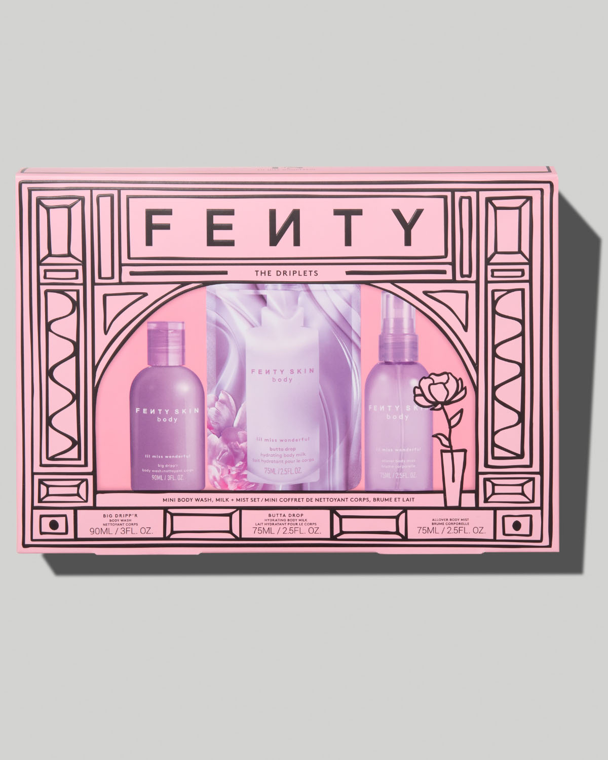 Fenty Beauty The Driplets coffret corps mini lait parfum floral