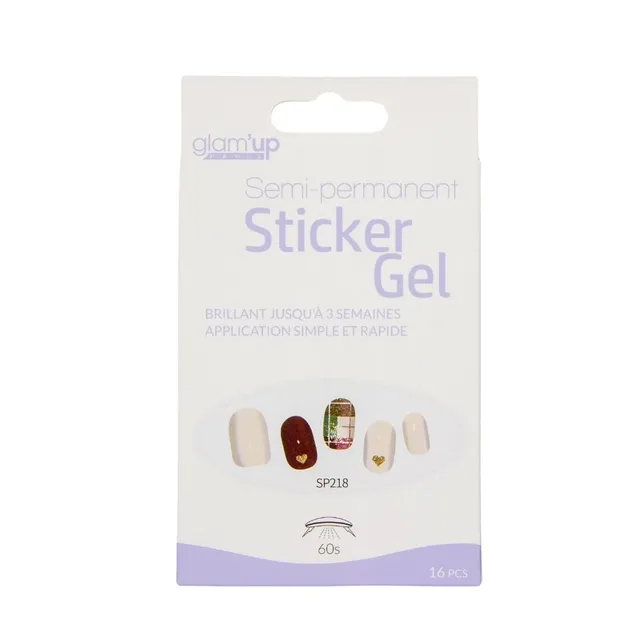 GLAM'UP Les Ongles Sticker Gel Semi-Permanent Christmas 16 pièces