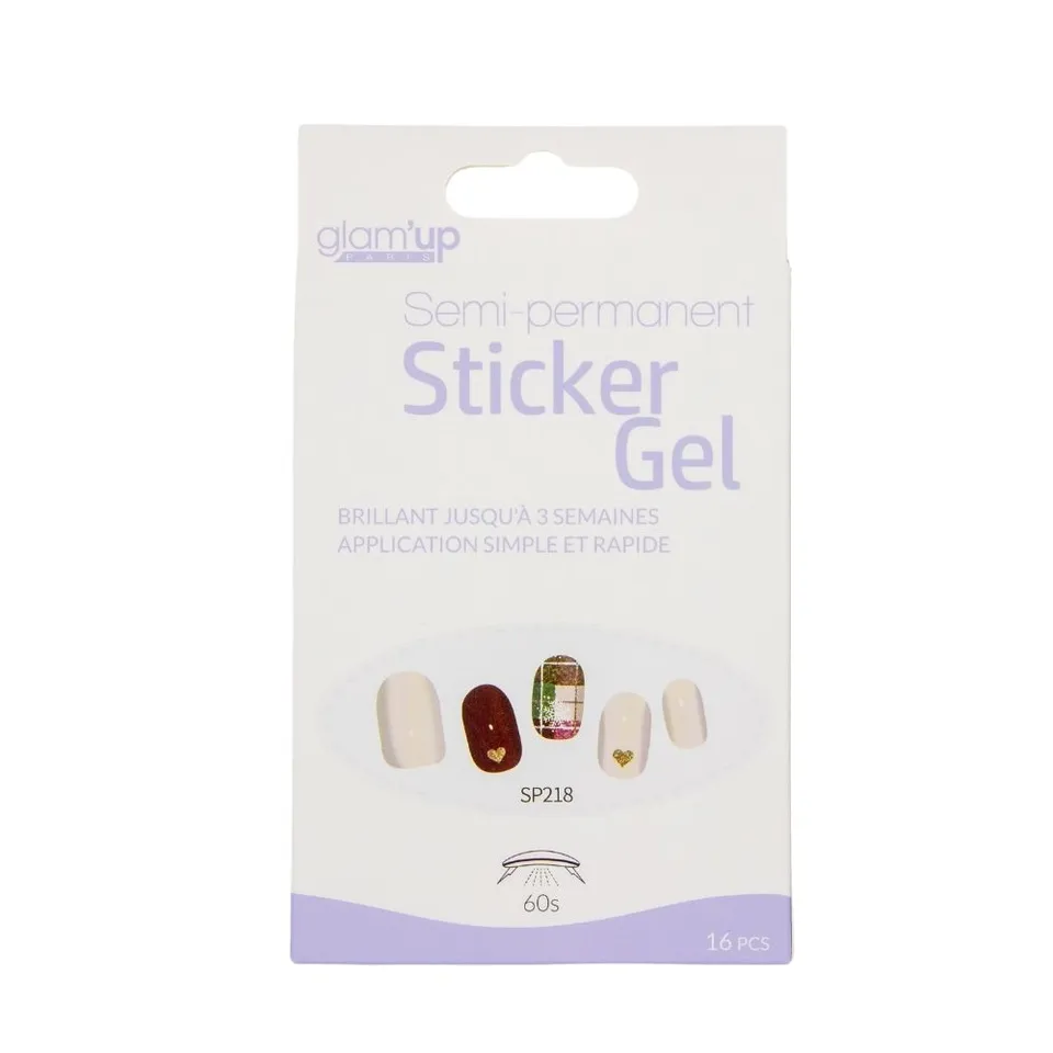 GLAM'UP Les Ongles Sticker Gel Semi-Permanent Christmas 16 pièces
