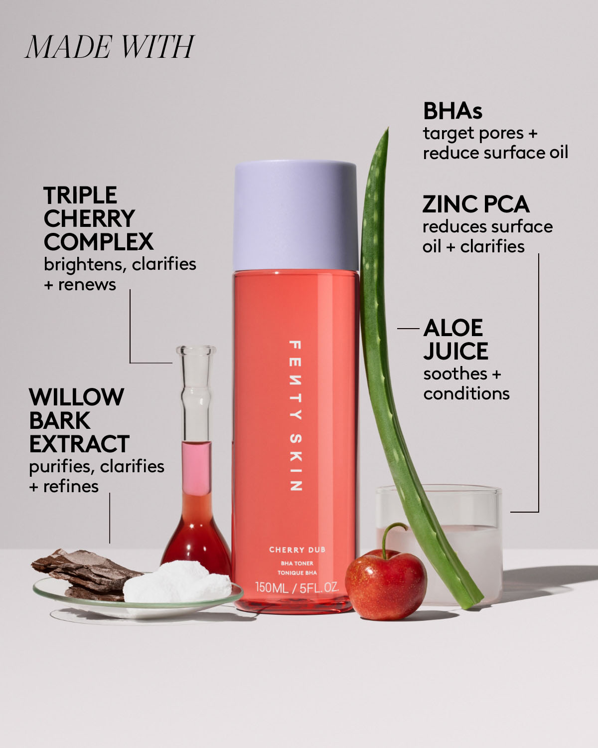 Fenty Beauty Cherry Dub Lotion BHA Acide Salicylique 150 ml