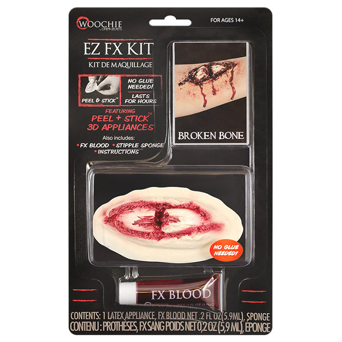 Cinema Secrets Woochie Peel & Stick Broken Bone kit effets spéciaux sang