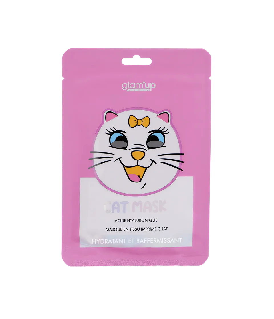 Glam'Up Skincare Masque Tissu Chat Kawaii Hydratant