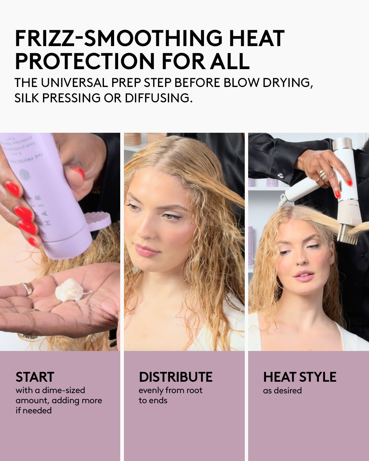 Fenty Beauty Protective Type crème cheveux thermo 450°F anti-frisottis